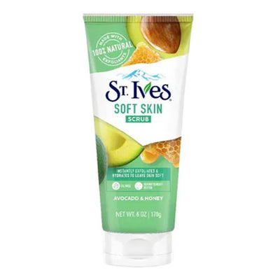 St. Ives Soft Skin Scrub Avocado and Honey Instantly Exfoliates 6 OZ (170g)