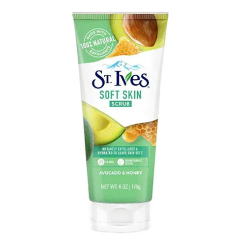 St. Ives Soft Skin Scrub Avocado and Honey Instantly Exfoliates 6 OZ (170g)