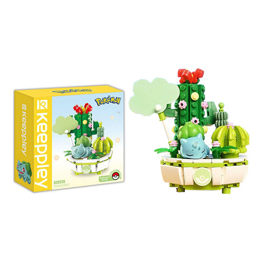 Keeppley X Pokemon Bulbasaur Potted Cactus Bonsai Building Blocks Sets