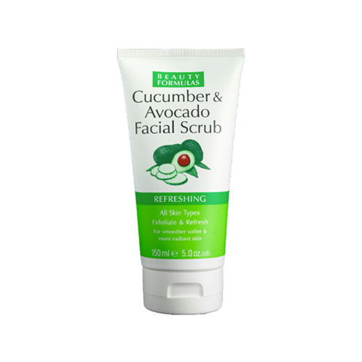 Beauty Formulas Cucumber and Avocado Facial Scrub Refreshing 150mL