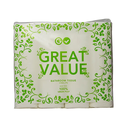 Great Value Bathroom Tissue 12 Rolls Pack 3 Ply