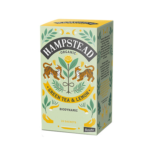 Hampstead Organic Green Tea & Lemon Biodynamic 20 Tea Bags
