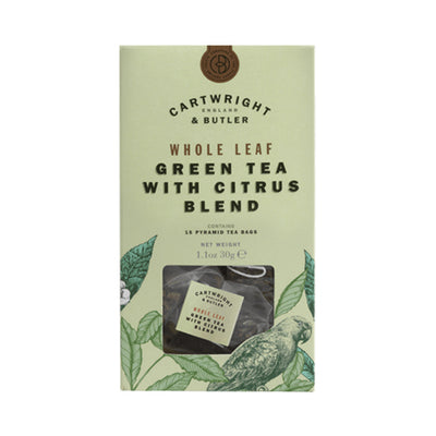 Cartwright & Butler Whole Leaf Green Tea with Citrus Blend 15 Tea Bags