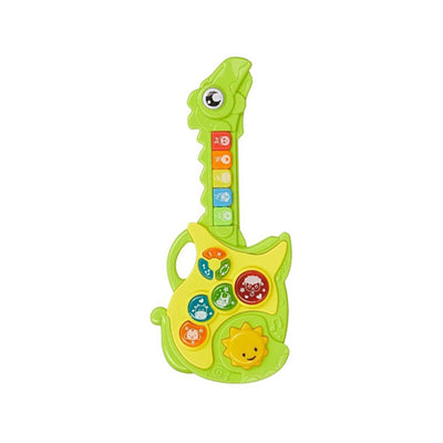 Kids Push Button Musical Guitar Toys Dinosaur Shape Design Green