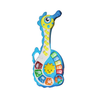 Kids Push Button Musical Guitar Toys Seahorse Shape Design Green