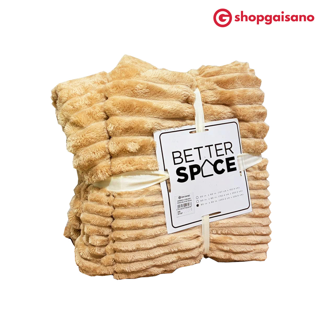 BETTER SPACE Corduroy Throw Blanket Soft Plush Blanket