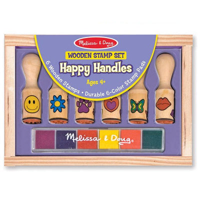 Melissa & Doug Wooden Stamp Set - Happy Handles