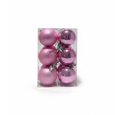 Christmas Balls Matt/Shiny 4x6cm Pink