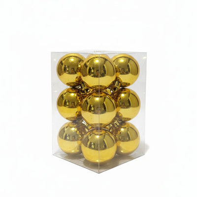 Christmas Balls Gold Shiny 5cm 12s