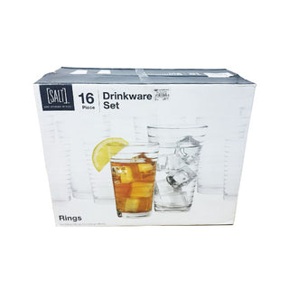 Salt Rings 16 piece Glassware Set