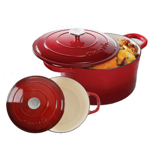 Crock Pot 5-Quart Dutch Oven with Lid - Red