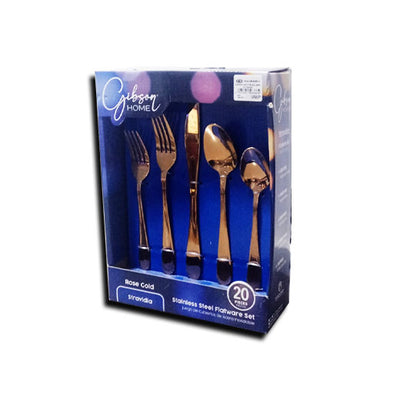 Gibson Home Stravidia Stainless Steel Flatware Set Rose Gold 20Pcs