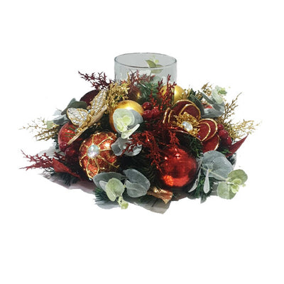 Christmas V. Candle Holder R. Capiz Flower