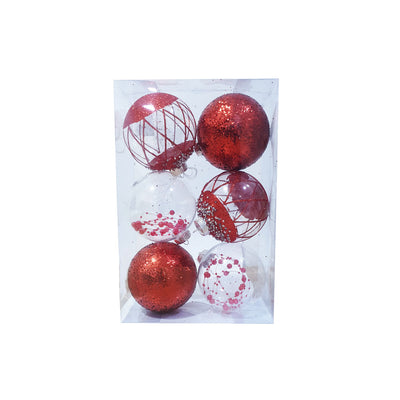 Christmas Tree Balls Ornaments  10cm x 6's