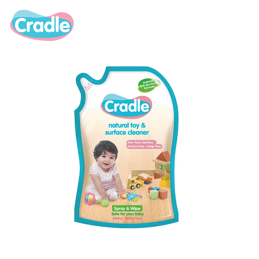 Cradle Natural Toy & Surface Cleaner Spray & Wipe 500ml Refill Pack