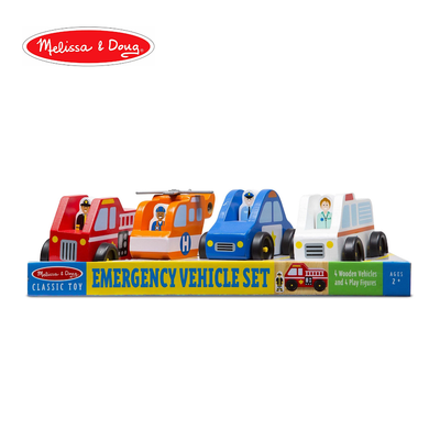 Melissa & Doug Classic Toy - Emergency Vehicle Set