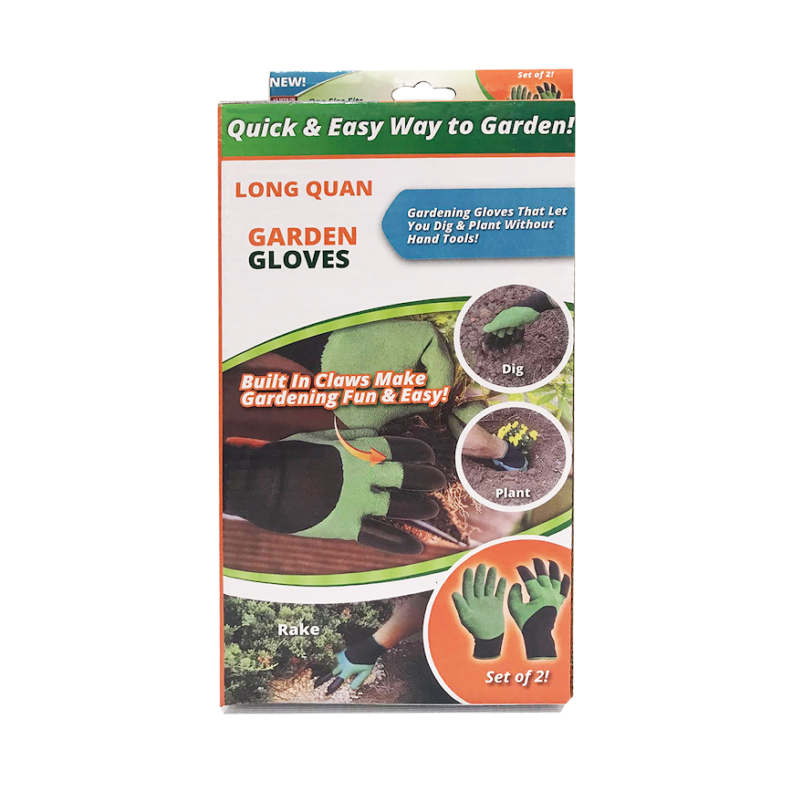 Set of 2 Garden Gloves with Built-in Claws