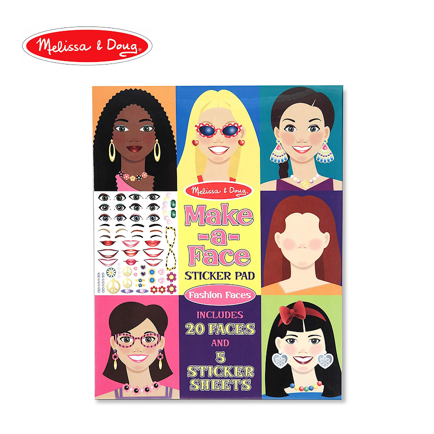 Melissa & Doug Make-a-Face Sticker Pad - Fashion Faces