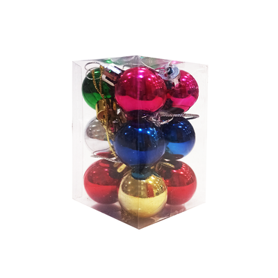 12 Pcs Shiny Christmas Balls 3cm - Multicolor
