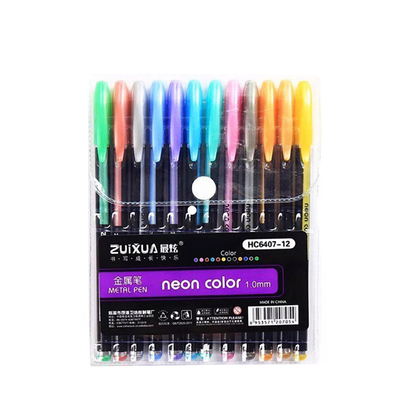 Zuixua Neon Color Gel Pens- Metal Pen