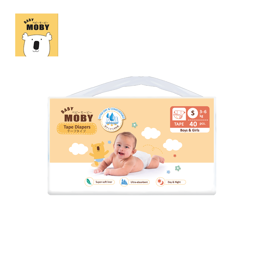Baby Moby 40 Pcs Tape Diaper - Small