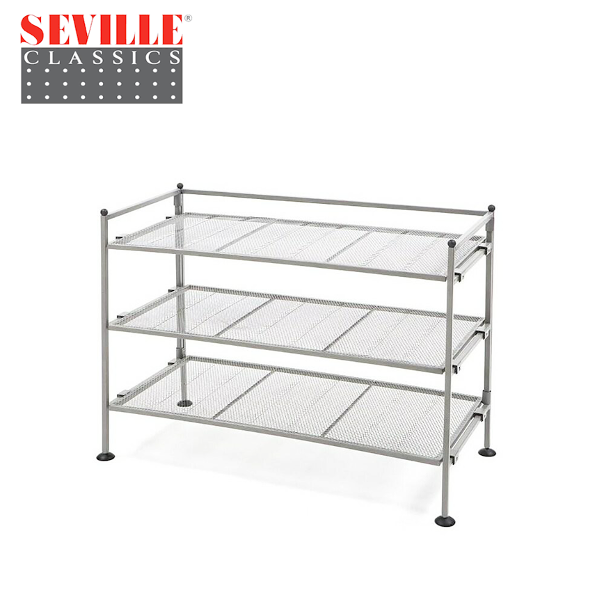 Seville Classics 3-Tier Utility and Shoe Rack-in-One