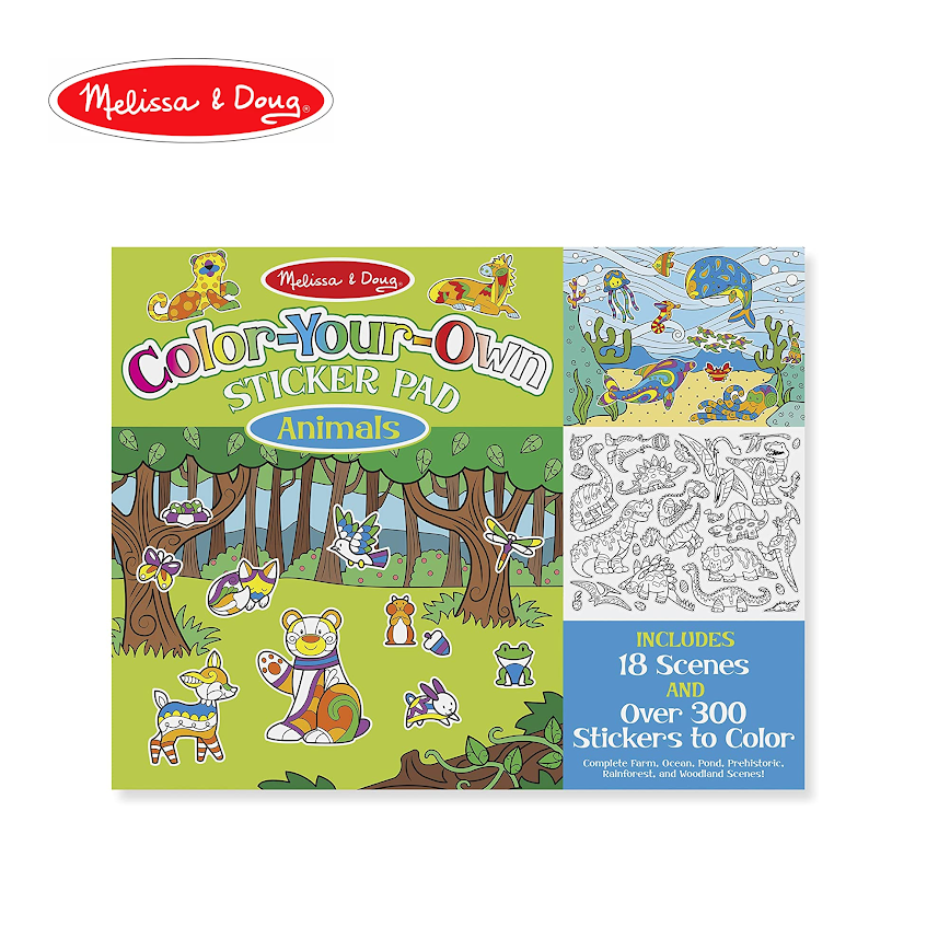 Melissa & Doug Color-Your-Own Sticker Pad - Animals