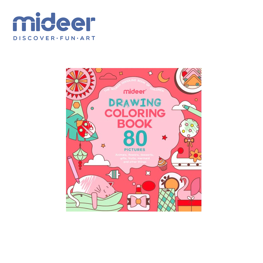 Mideer Drawing Coloring Book - Pink Bubble Party