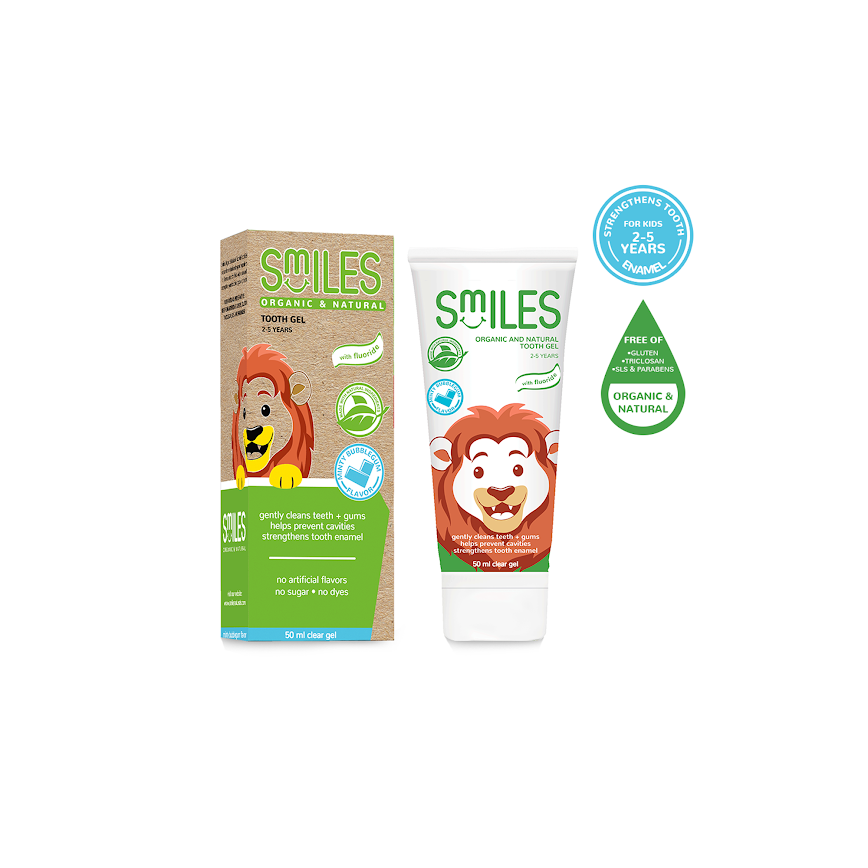 Smiles Organic & Natural Toothpaste - Minty Bubble Gum 50ml (2-5 yrs old)