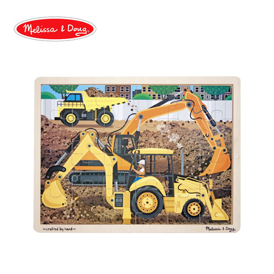 Melissa & Doug Wooden Jigsaw Puzzle - Diggers at Work