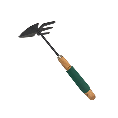Garden Hoe and Rake in One With Wooden Handle