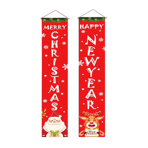 Christmas Decorative Hanging Banner- Santa & Reindeer