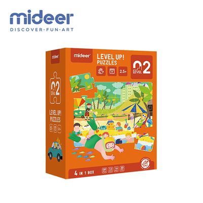 Mideer Level Up! Puzzle- Level 2- Wide Road & Busy Subway & Summer Beach & In The Ocean