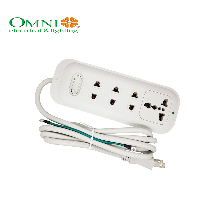 Omni 4-Gang Extension Cord with Universal Outlet & Switch