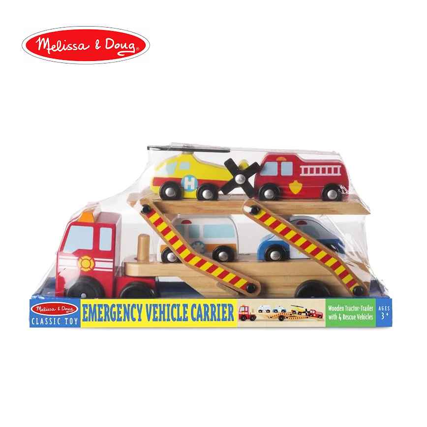 Melissa & Doug Classic Toy - Emergency Vehicle Carrier
