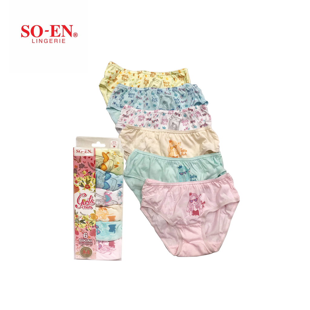 Soen Girls's 6 in 1 Panty - Large