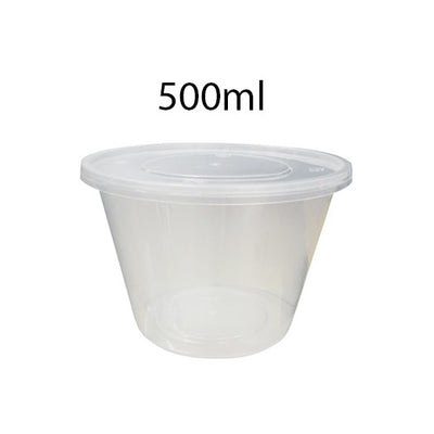 Plastic Clear Container Round 500ml 50's