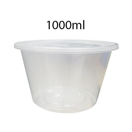 Plastic Clear Container 1000ml Round 50's