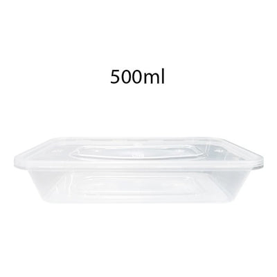 Plastic Clear Container Rectangle 500ml 50's