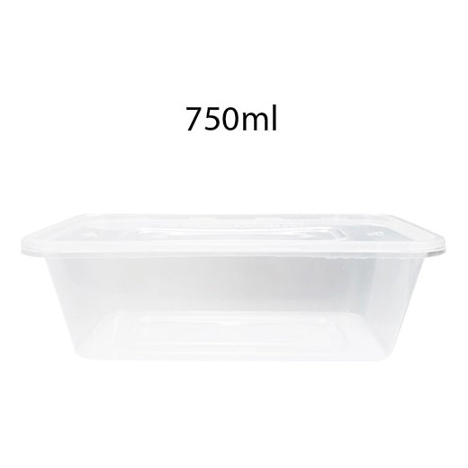 Plastic Clear Container Rectangle 750ml 50's