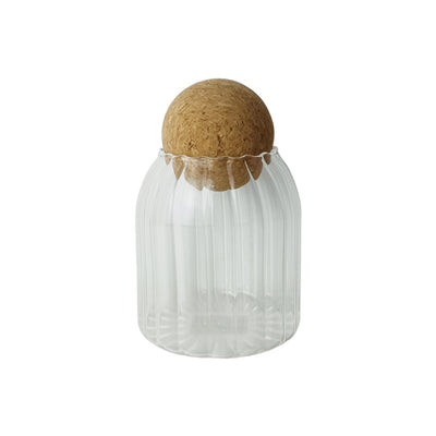 Glass Container Groove with Ball Cover 450ml