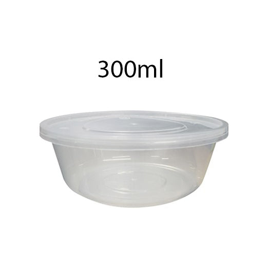 Plastic Clear Container Round 300ml 50's