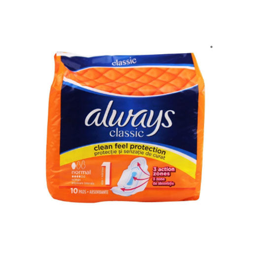 Always Classic Clean Feel Protection Normal Wings 10pads