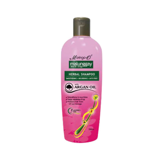 Moringa-O2 (Malunggay Olive Oil Omega) Herbal Smoothening + Anti-Frizz Shampoo with Argan Oil 350mL