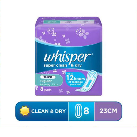 Whisper Regular Sanitary Pads Non Wings 8s
