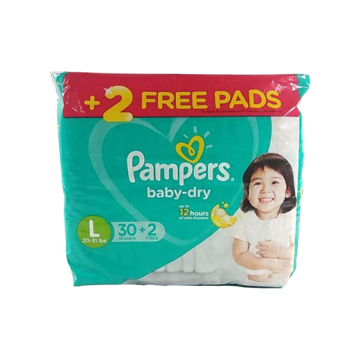 Pampers Baby Dry Diaper Large (28+2)s