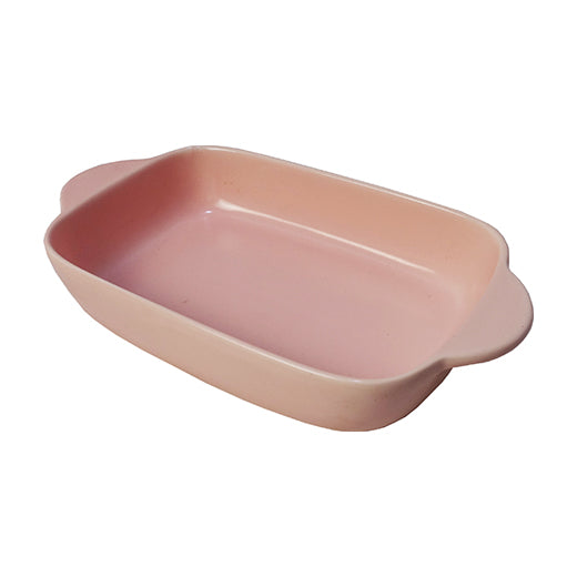 Pink Ceramic Serving Dish Rectangle with Handle 7inches
