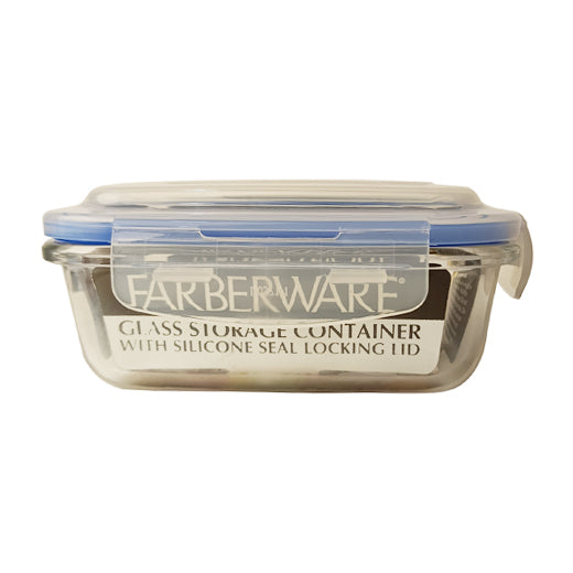 Farberware Glass Storage Container with Silicon Seal Locking Lid 12.5oz