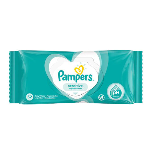 Pampers Sensitive Fragrance-Free Baby Wipes 52's