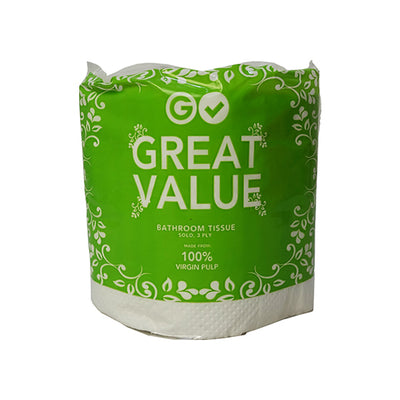 Great Value Bathroom Tissue Solo 150 Pulls 3 Ply